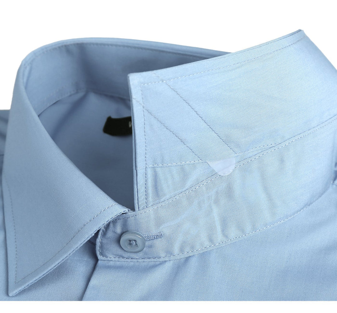 TC646 Sky Blue Men's Classic Fit Long Sleeve Spread Collar Dress Shirt
