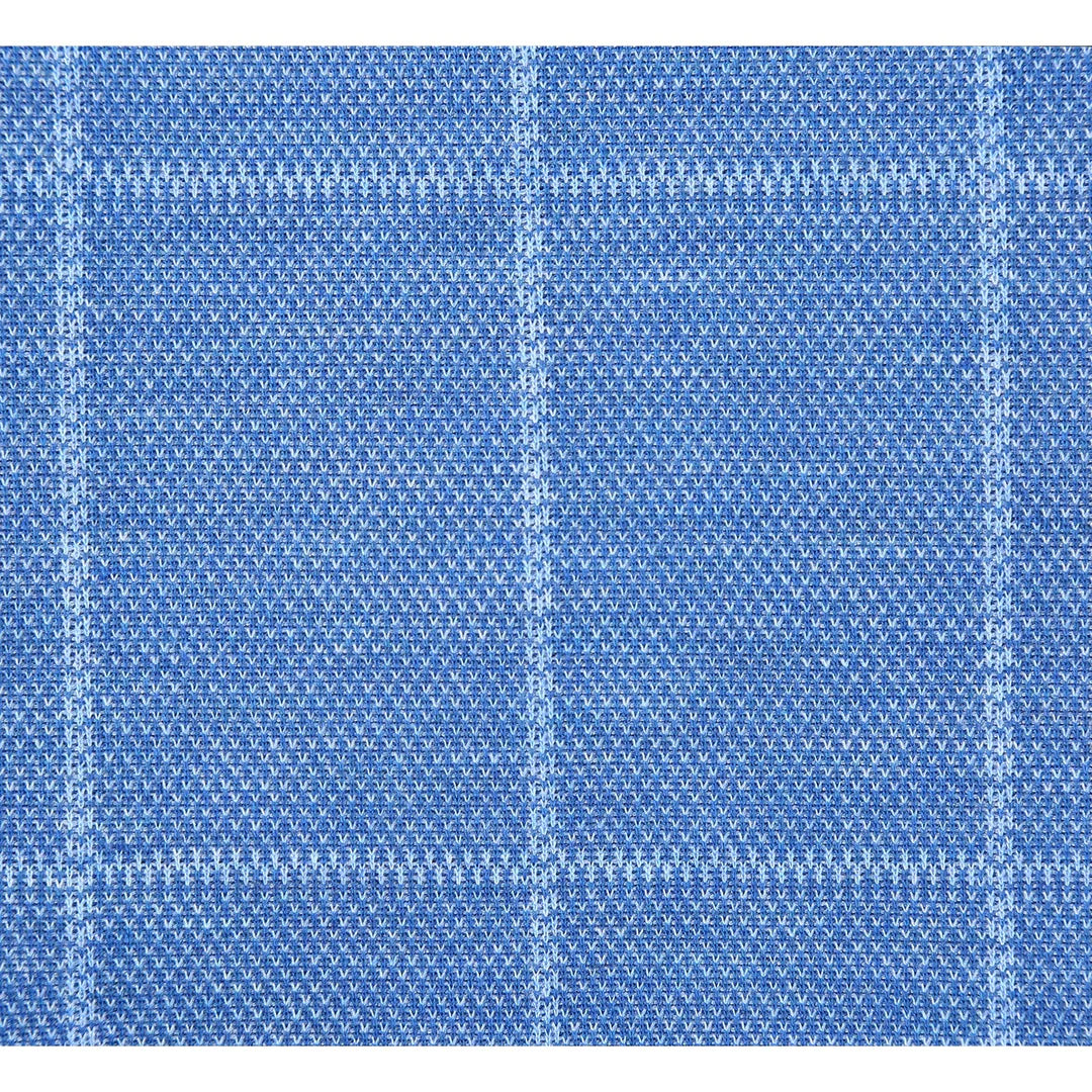 PS23-6 Blue Plaid Men's Half Canvas Blazer