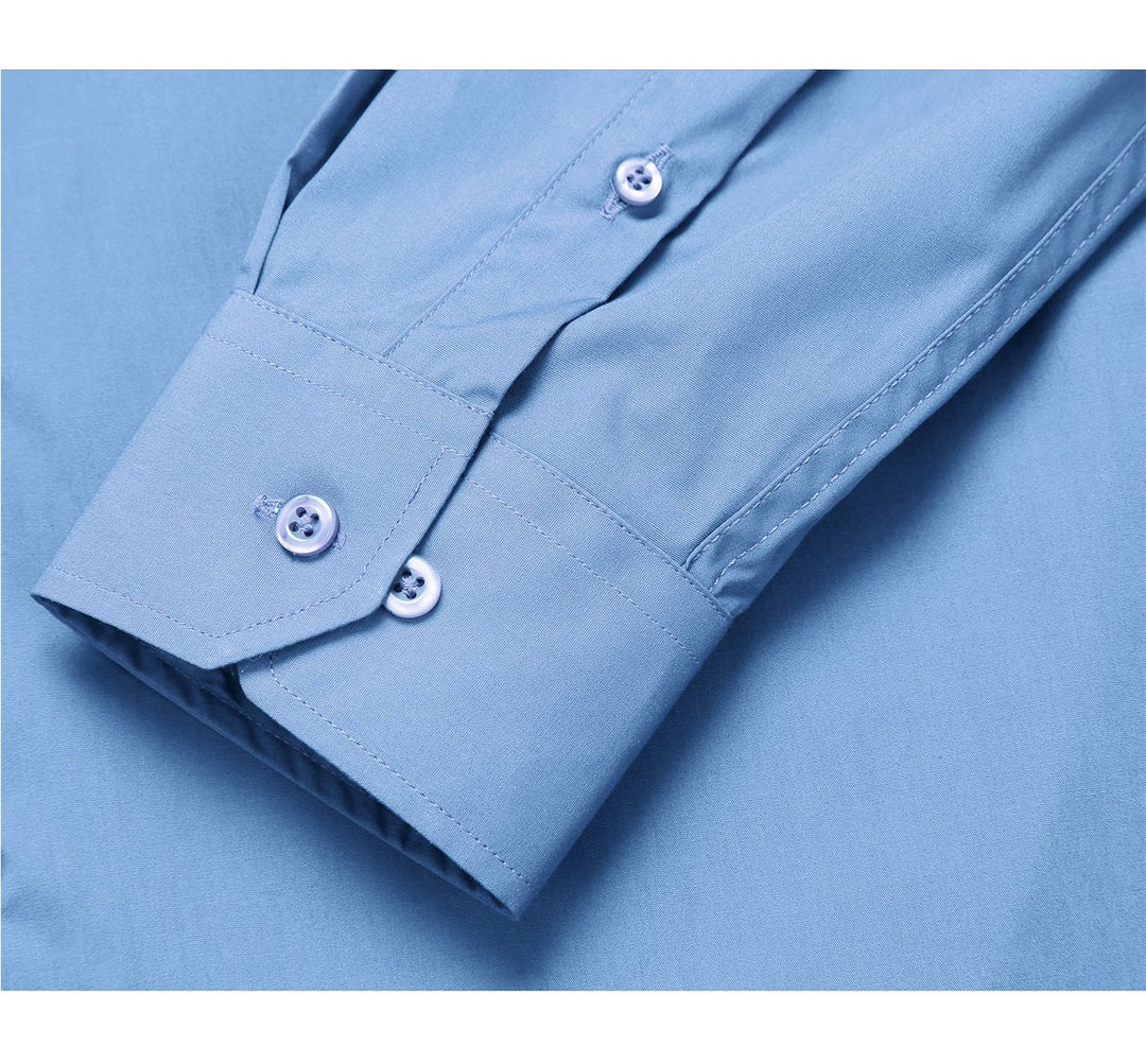 TC627 Light Blue Men's Classic Fit Long Sleeve Spread Collar Dress Shirt
