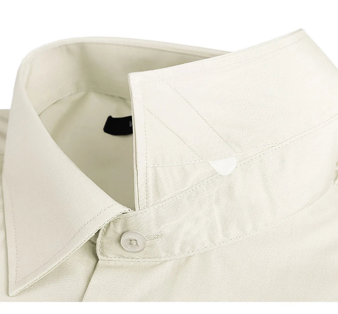 TC645 Ivory Men's Classic Fit Long Sleeve Spread Collar Dress Shirt