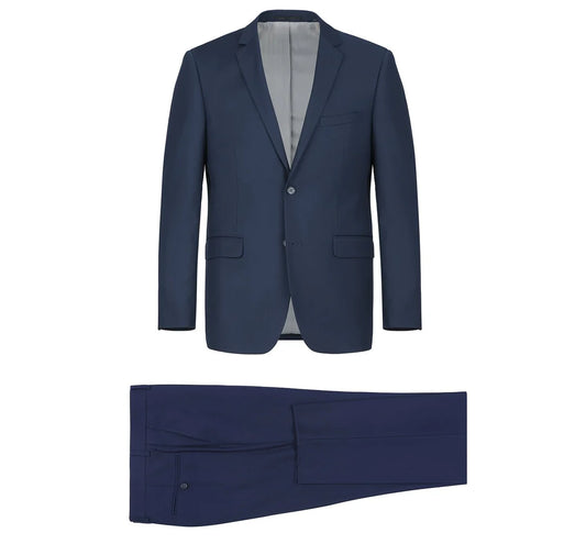 201-19 Navy Blue Men's 2-Piece Single Breasted Notch Lapel Suit