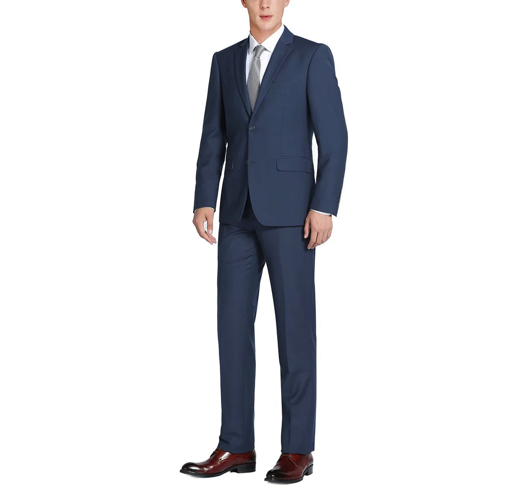 201-19 Navy Blue Men's 2-Piece Single Breasted Notch Lapel Suit