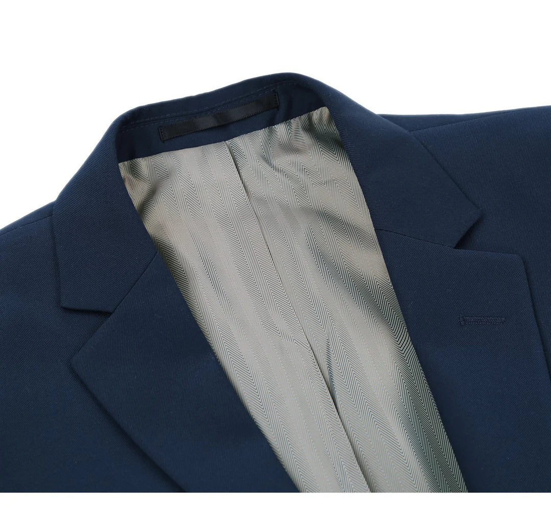 201-19 Navy Blue Men's 2-Piece Single Breasted Notch Lapel Suit