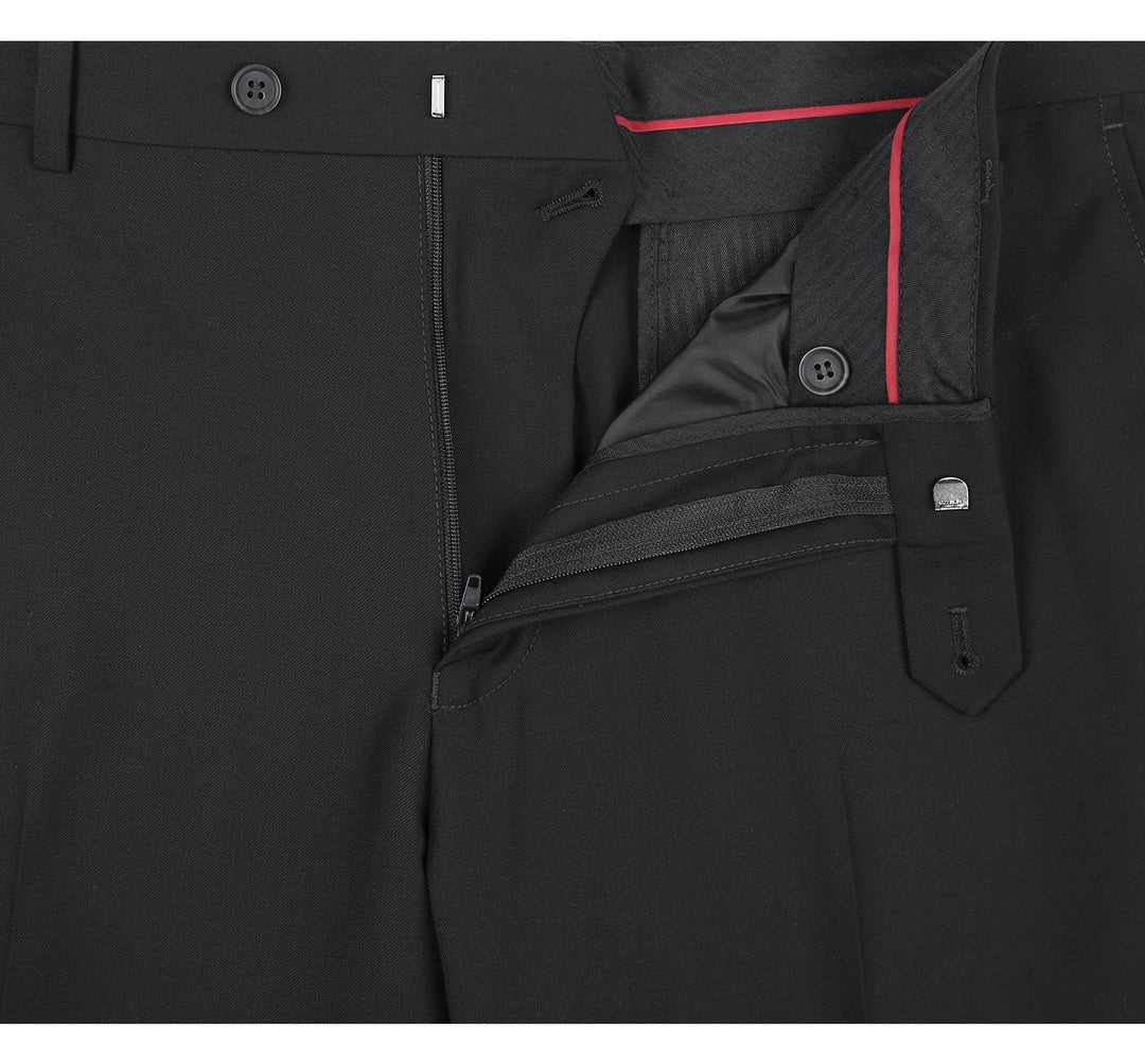 201-1 Black Men's 2-Piece Single Breasted Notch Lapel Suit