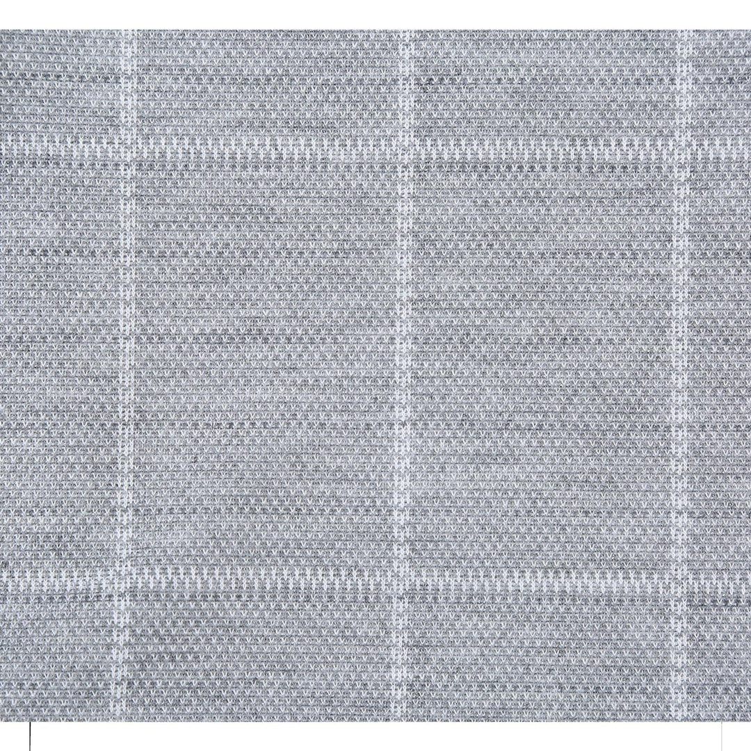 PS23-8 White Gray Plaid Men's Half Canvas Blazer